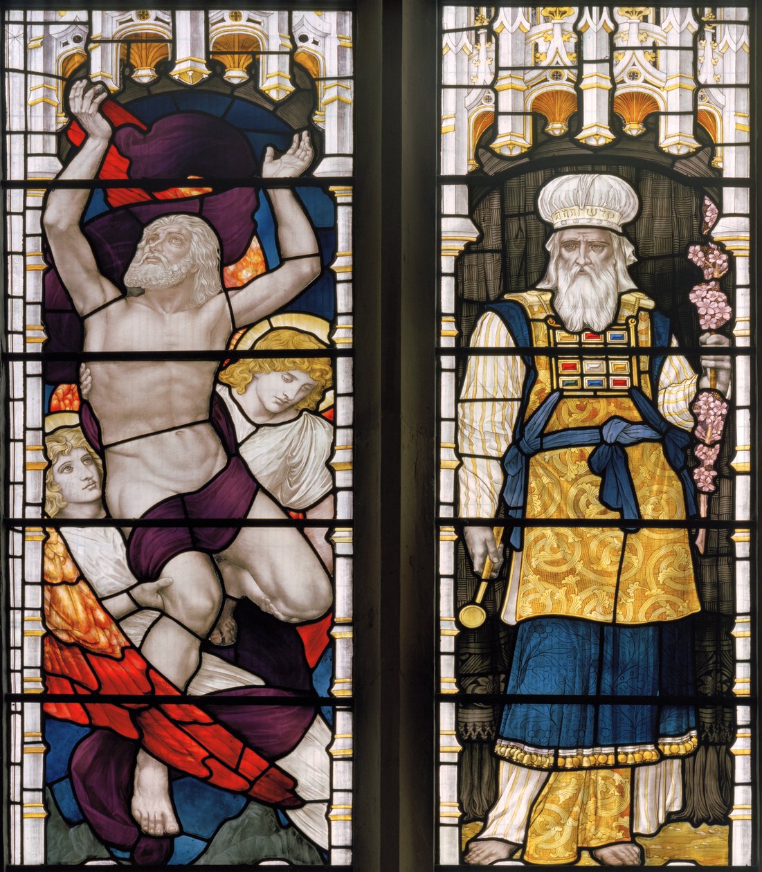 Enoch & Elijah, 1882 (målat glas) av Henry Holiday