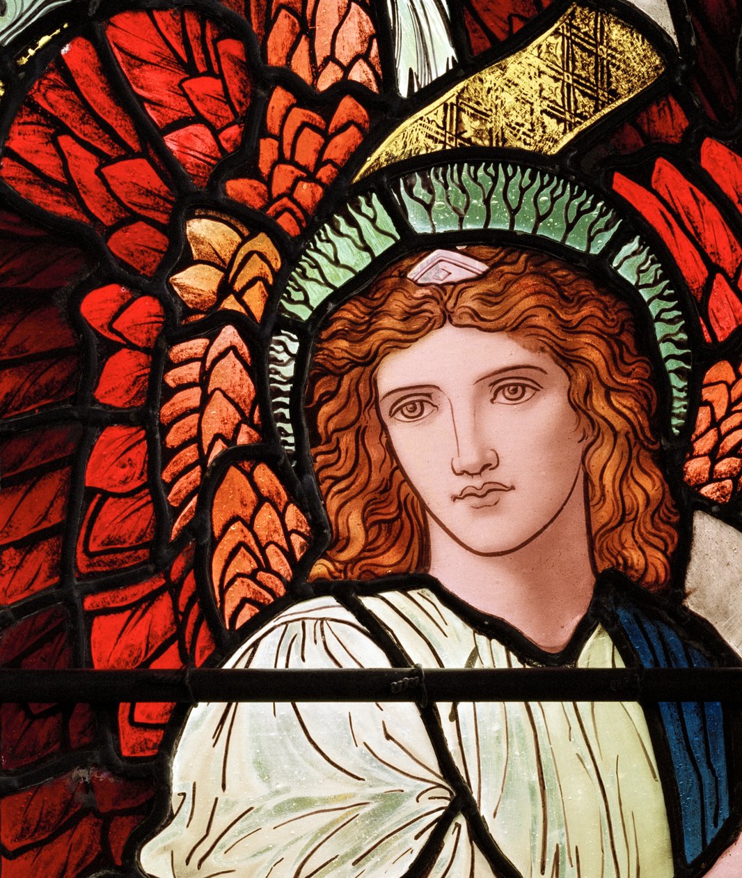 Grasmere, St Oswald, James Powell & Sons, Henry Holiday, Ministering Angels detalj, 1893 av Henry Holiday