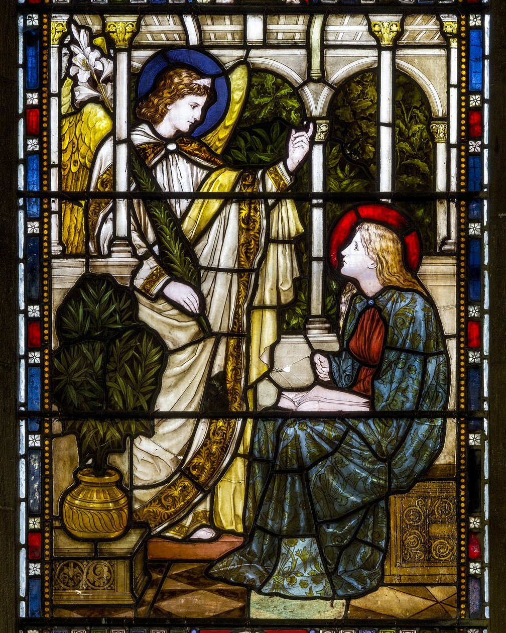 Kirkstall, St Stephen, Heaton Butler & Bayne, Henry Holiday, The Annunciation, ca 1870 av Henry Holiday