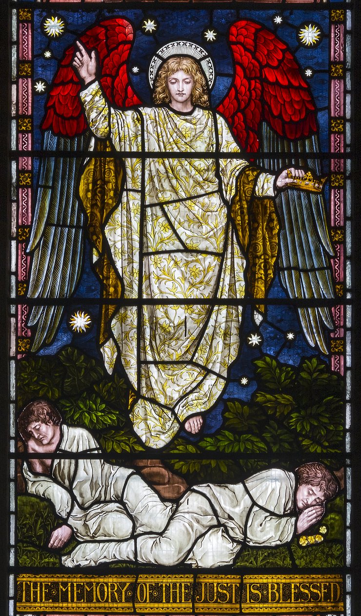 Kirkstall, St Stephen, Heaton Butler & Bayne, Henry Holiday, The Memory Of The Just Is Blessed, Proverbs Chapter 10, Vers 7, c.1870 av Henry Holiday