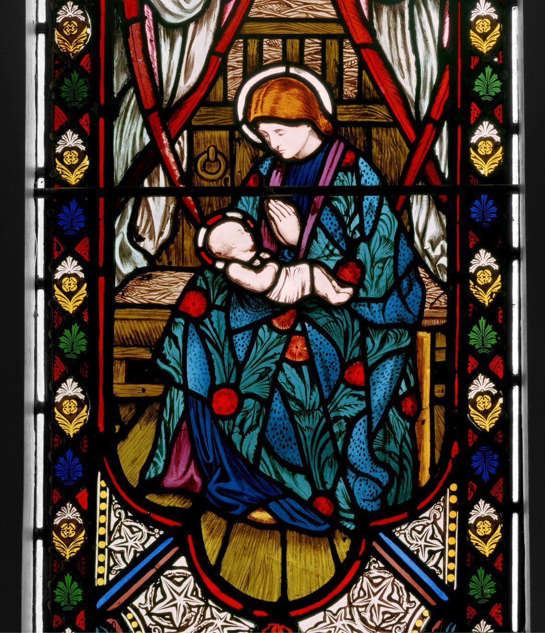 Madonna och barn, 1863 (målat glas) av Henry Holiday
