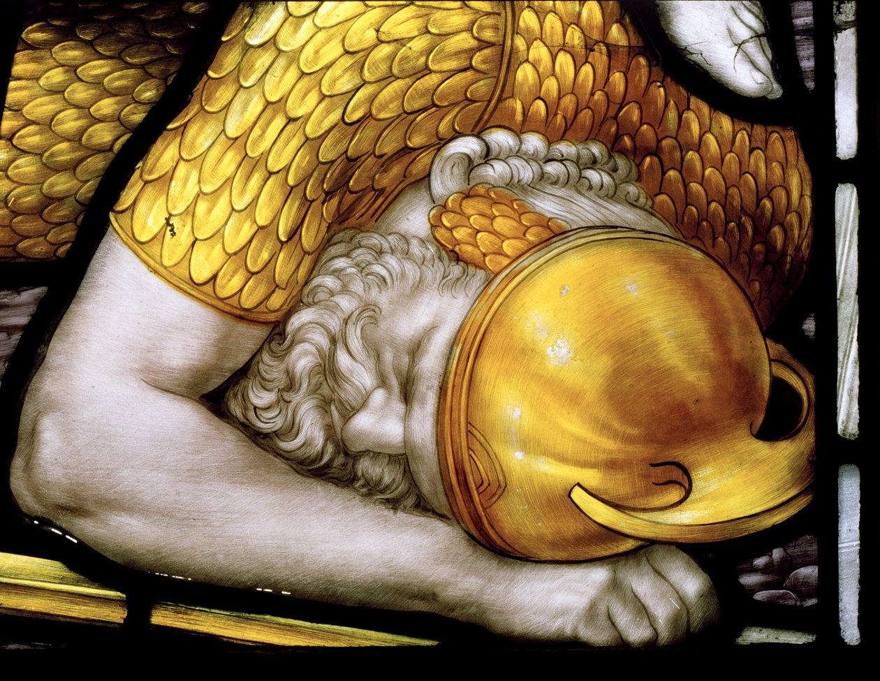 Muncaster, St Michael, James Powell & Sons, Henry Holiday, Warrior detail, Angels Of Judgment Window, 1887 av Henry Holiday