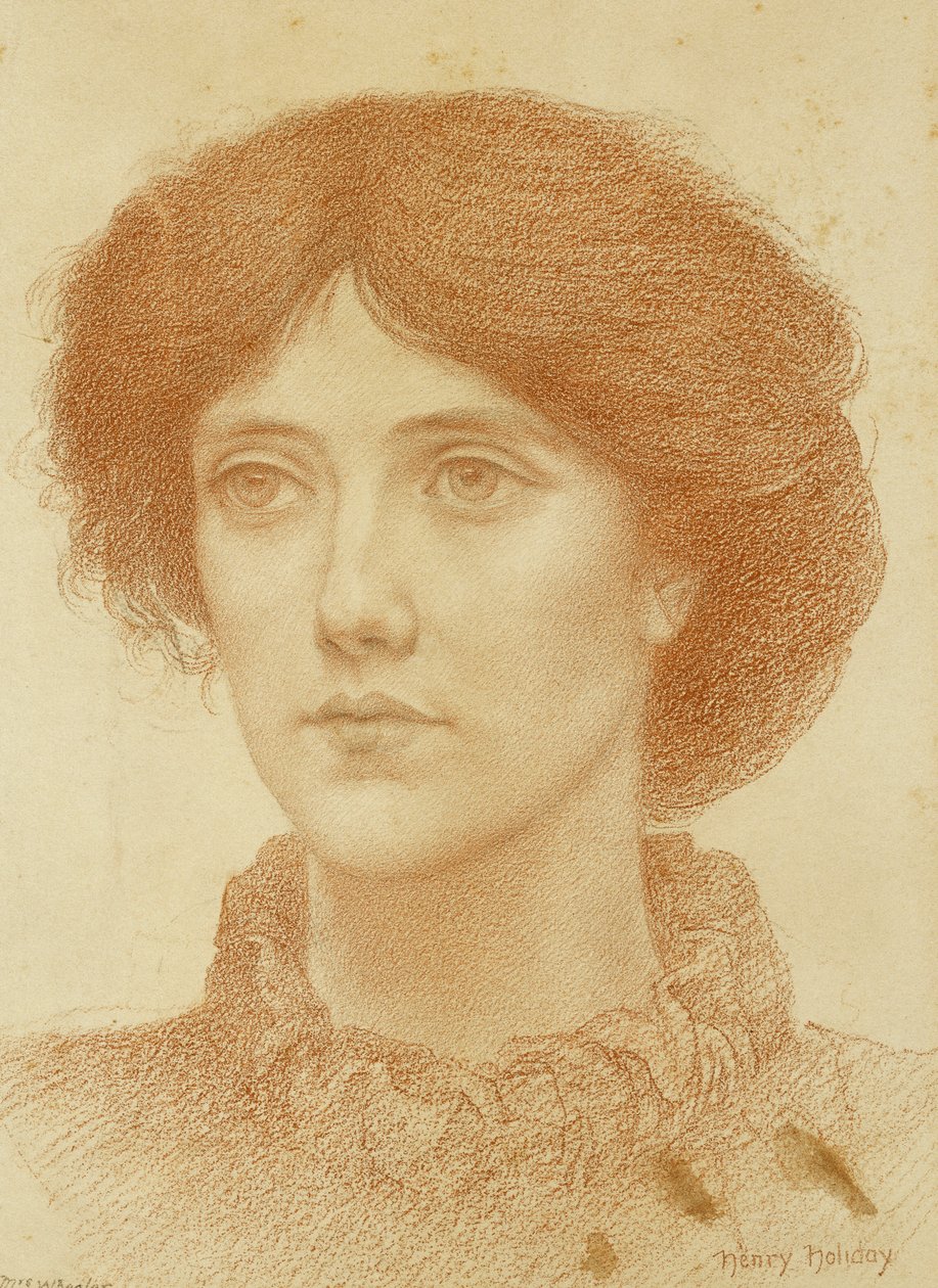 Porträtt av Mrs Wheeler, bystlängd, av Henry Holiday