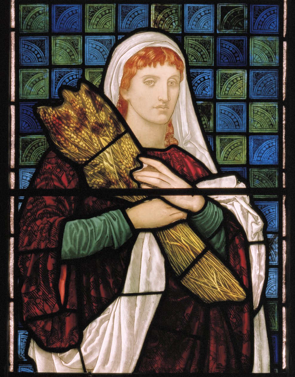 Ruth med majs, 1879 (målat glas) av Henry Holiday