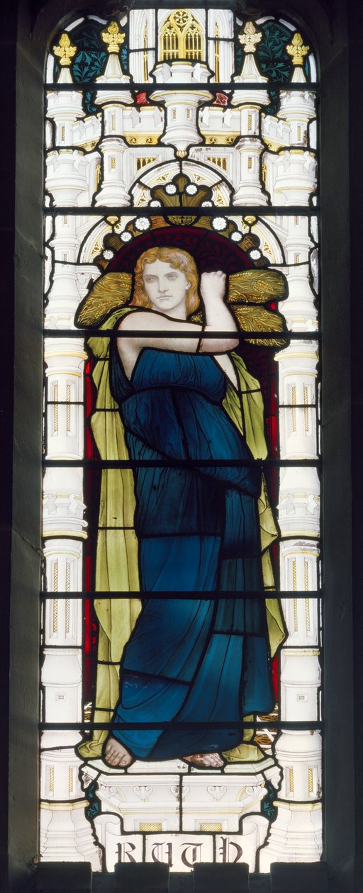 Ruth med majs, 1881-83 (målat glas) av Henry Holiday