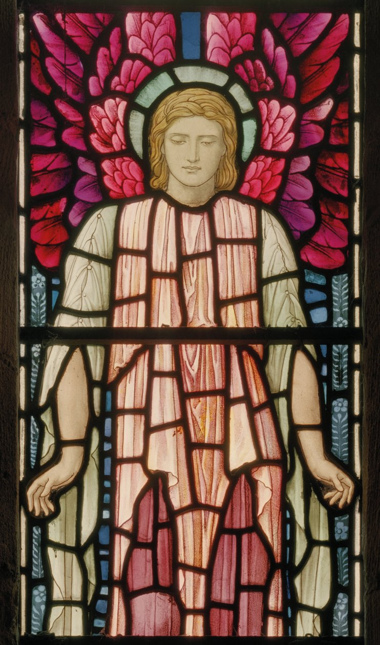 Seraphim Angel detalj, 1897 (målat glas) av Henry Holiday