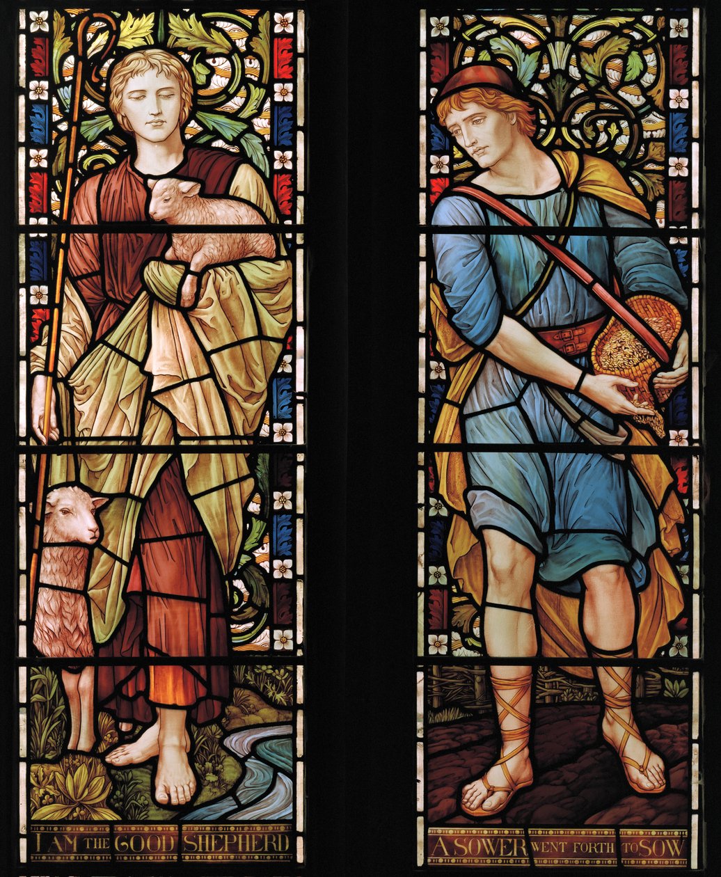 Shepherd & Sower, 1888 (målat glas) av Henry Holiday