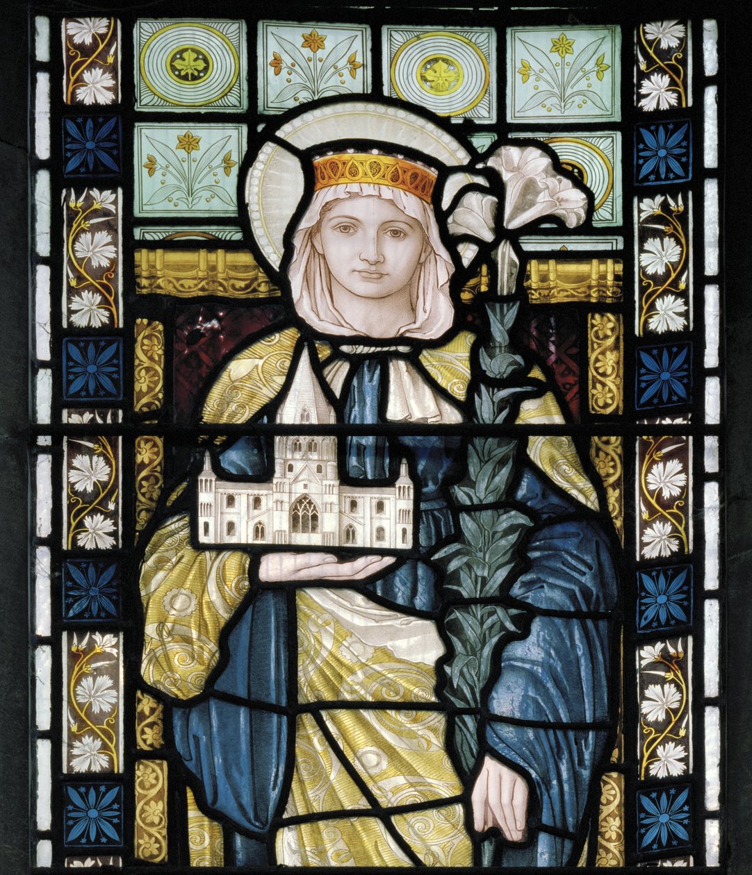 St Frideswide, ca 1872 (målat glas) av Henry Holiday