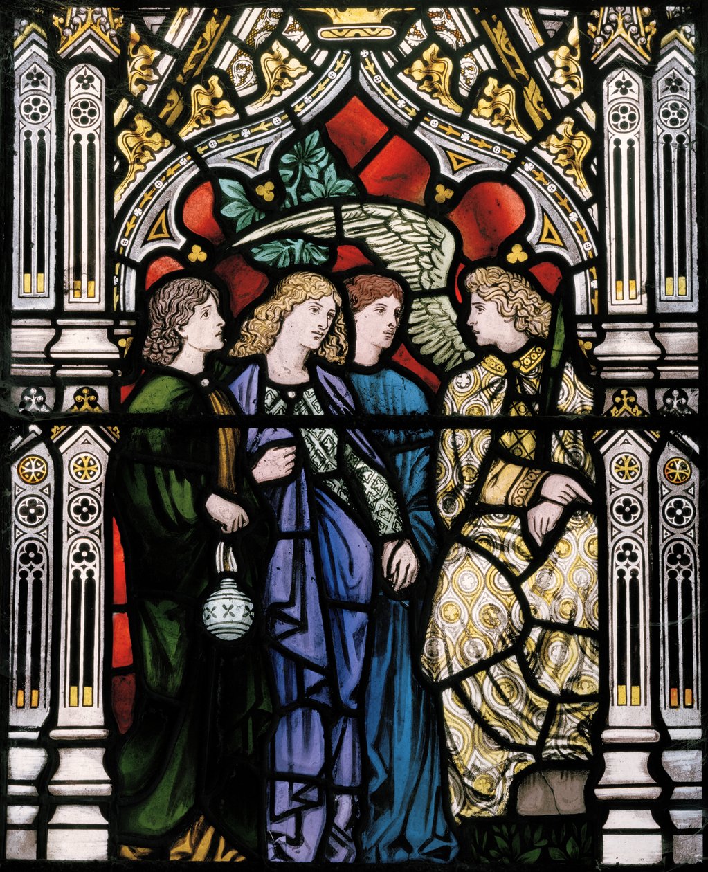The Three Marys and an Angel, 1865 (målat glas) av Henry Holiday