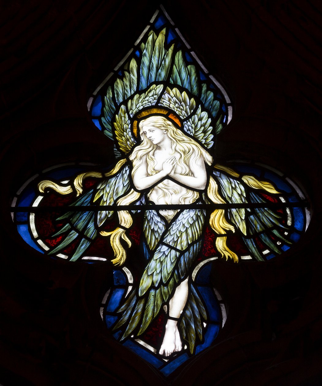 Tracery Angel, 1884 (målat glas) av Henry Holiday