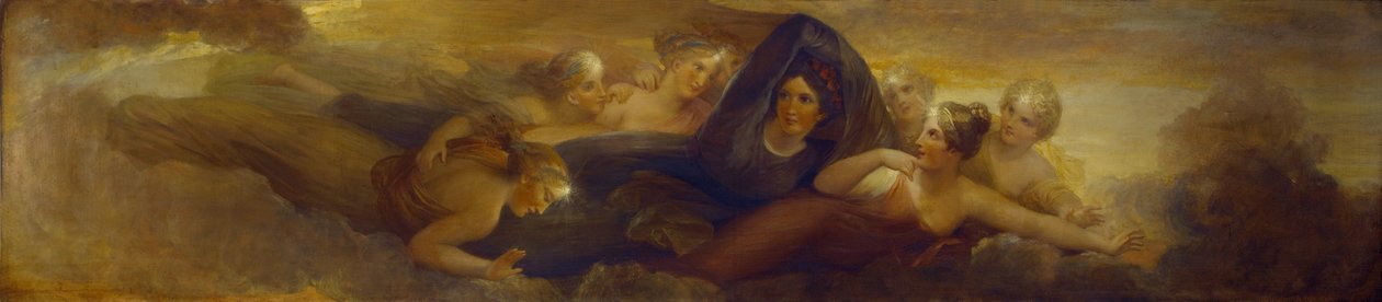 Natt med Plejaderna, 1834 (olja på mahognypanel) av Henry Howard