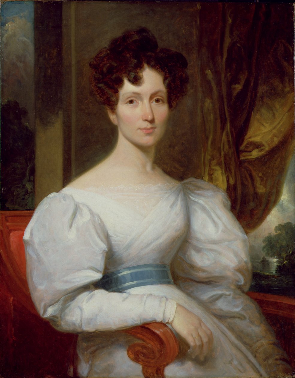Porträtt av Fanny Kemble Butler (1809-93) (olja på duk) av Henry Inman