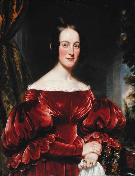 Porträtt av Mrs Robert Lowden, ca 1837 (olja på panel) av Henry Inman
