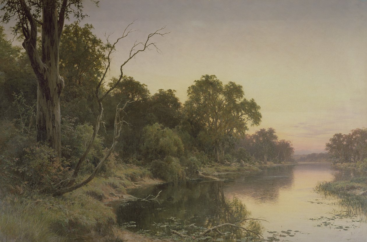 En bakvatten av floden Murray av Henry James Johnstone