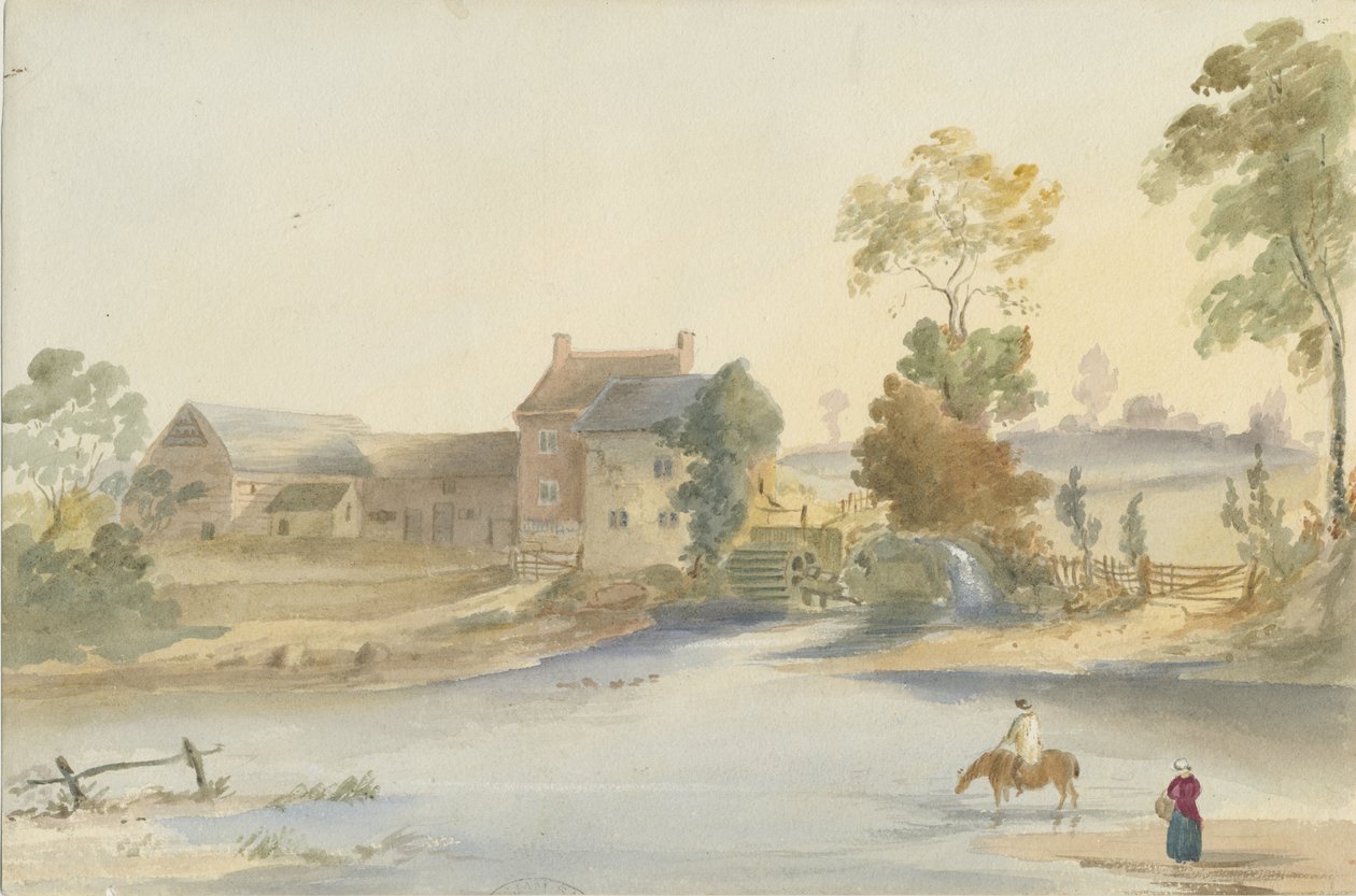 Seisdon Mill: akvarellmålning, nd [1844] av Henry James Noyes