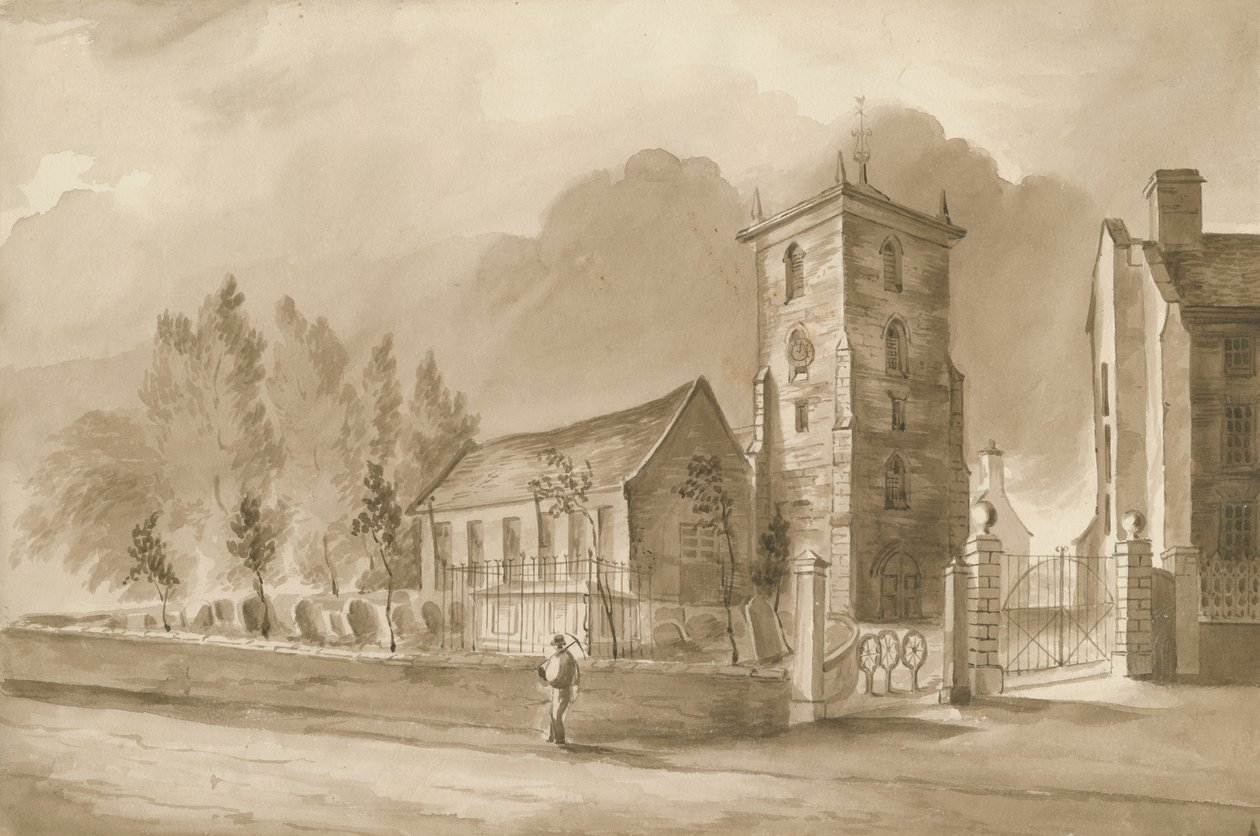 Willenhall Church: sepiateckning, nd [1844] (ritning) av Henry James Noyes
