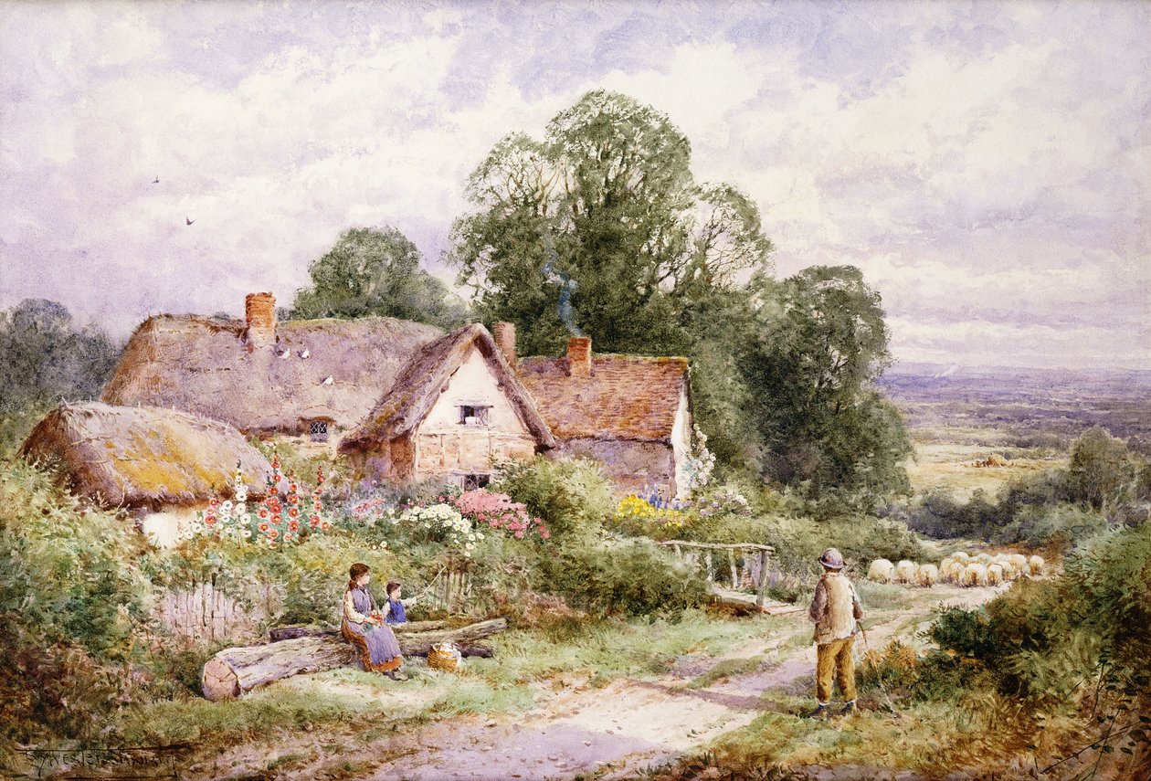 A Sheep Lane nära Woburn, Bedfordshire av Henry John Sylvester Stannard