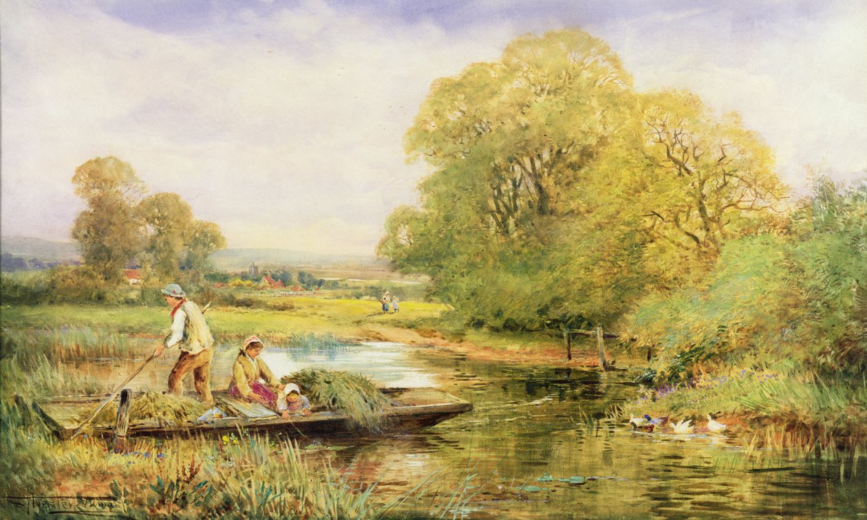 Färja på Avon (akvarell) av Henry John Sylvester Stannard