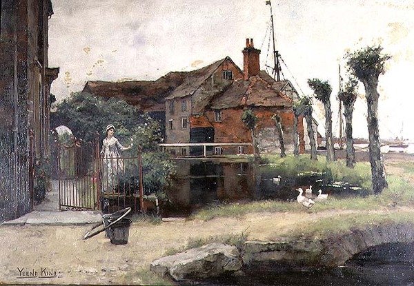 En tjänsteflicka vid en bygdedamm av Henry John Yeend King