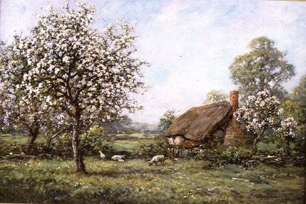 Stuga på våren av Henry John Yeend King