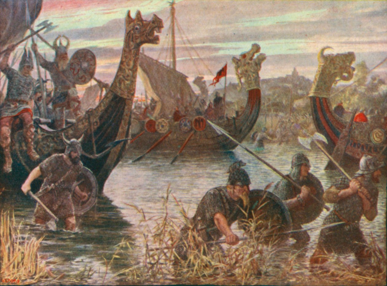 En dansk razzia (färglitografi) av Henry Justice Ford