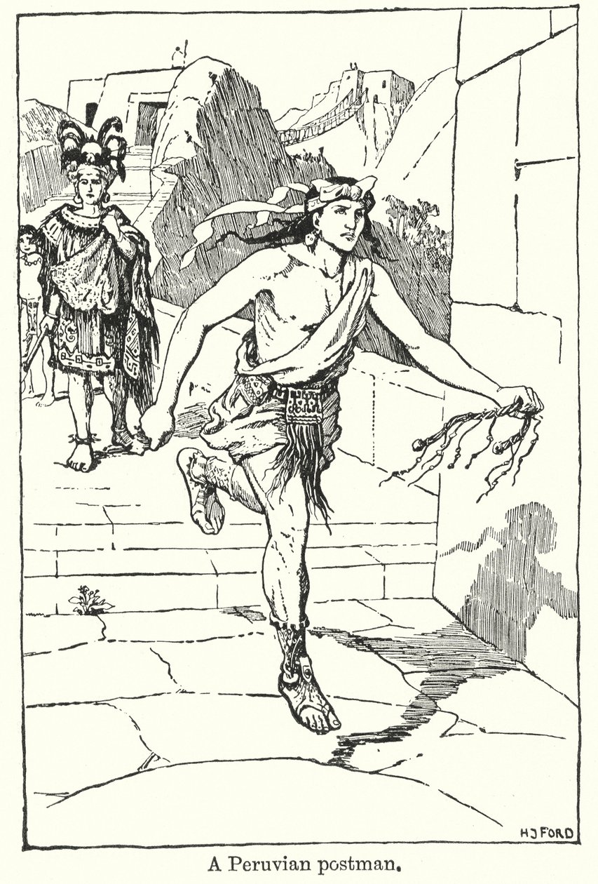 En peruansk brevbärare (litografi) av Henry Justice Ford