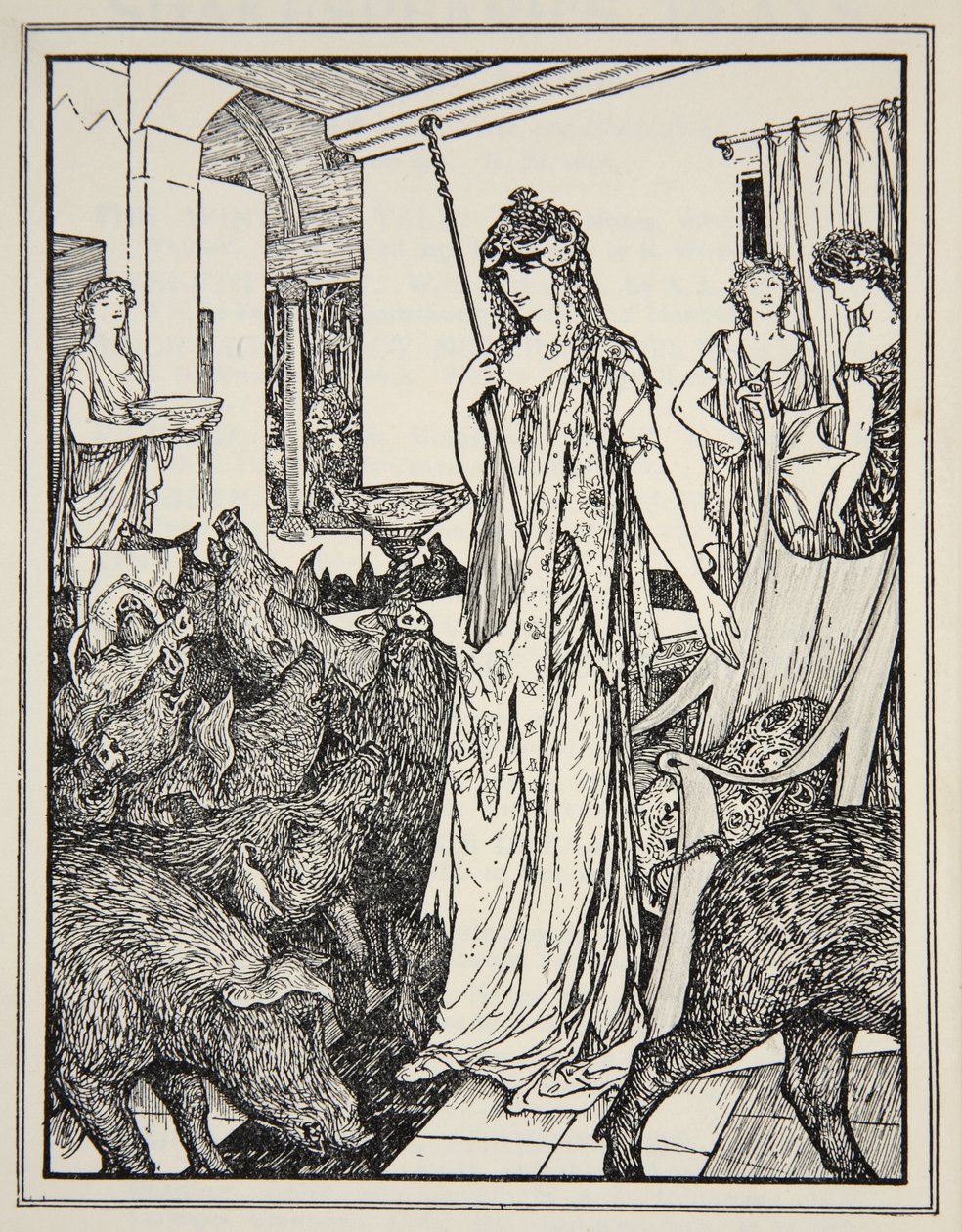 Circe skickar svinet (The Companions of Ulysses) till Styes, frontispice från 