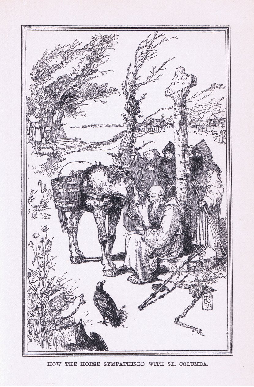 Hur hästen sympatiserade med St Columba, 1912 av Henry Justice Ford