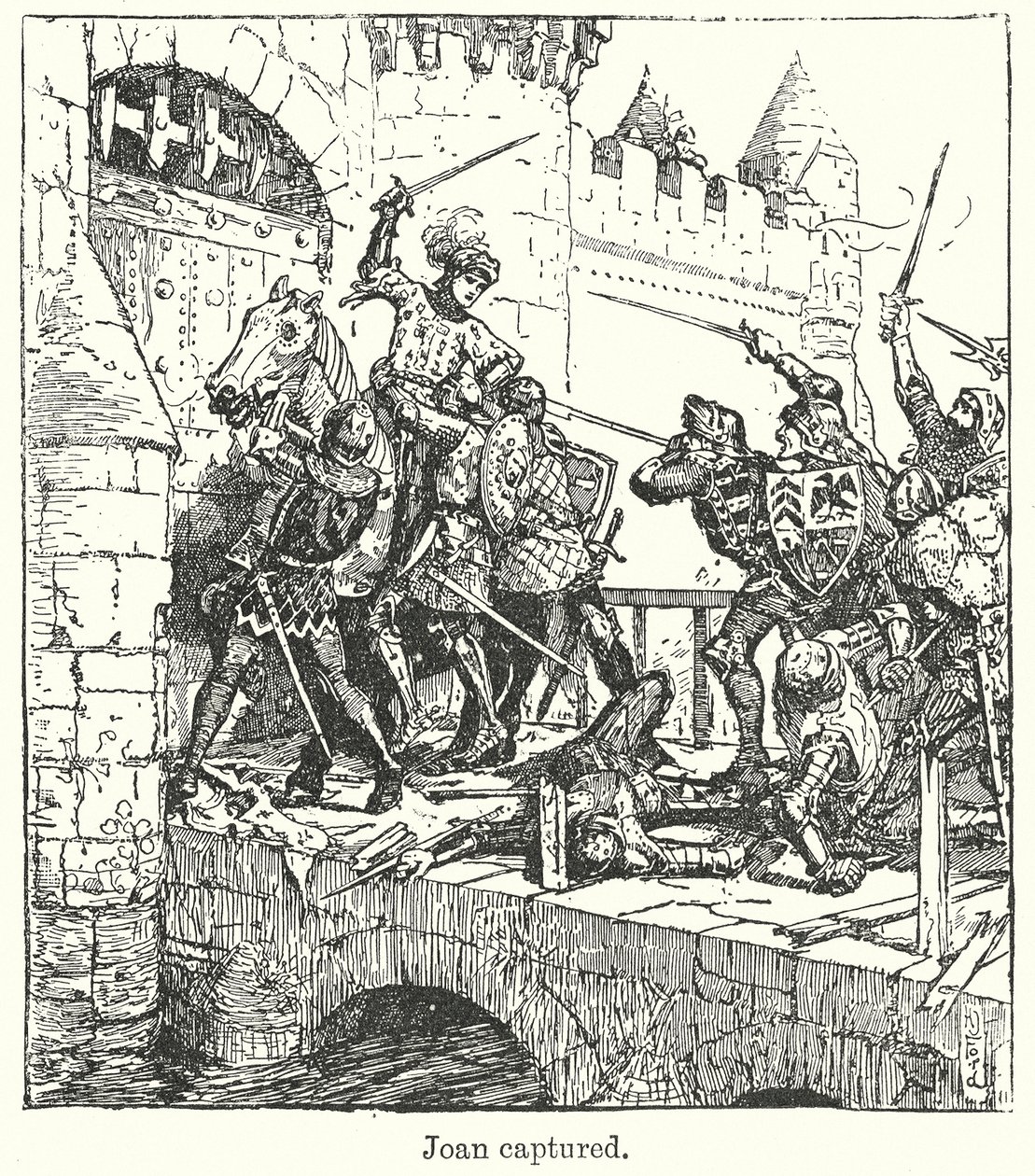 Joan fångad (litografi) av Henry Justice Ford