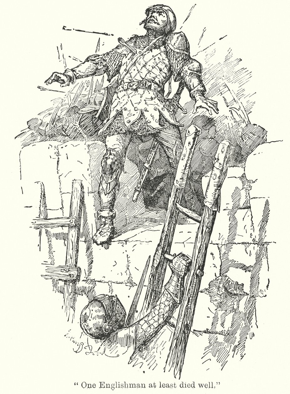 "En engelsman dog åtminstone väl" (litografi) av Henry Justice Ford