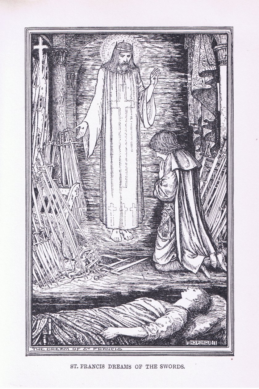 St Francis drömmer om svärden, 1912 av Henry Justice Ford