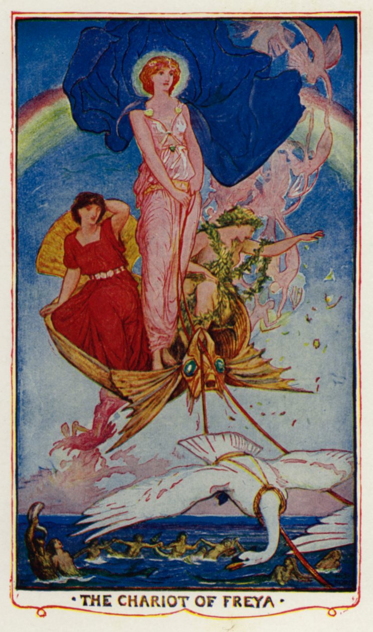 Frejas vagn (färglitografi) av Henry Justice Ford
