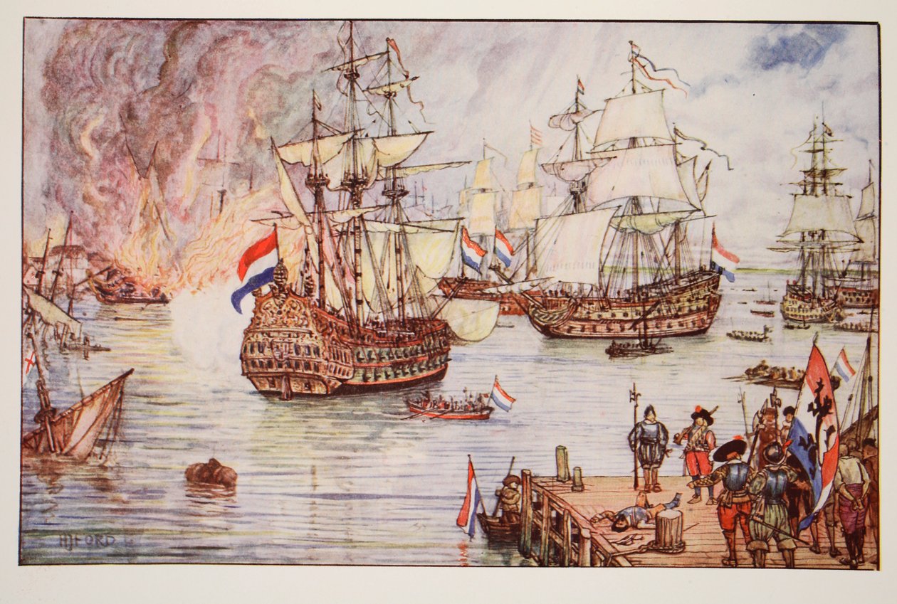 The Dutch in the Medway, illustration från 