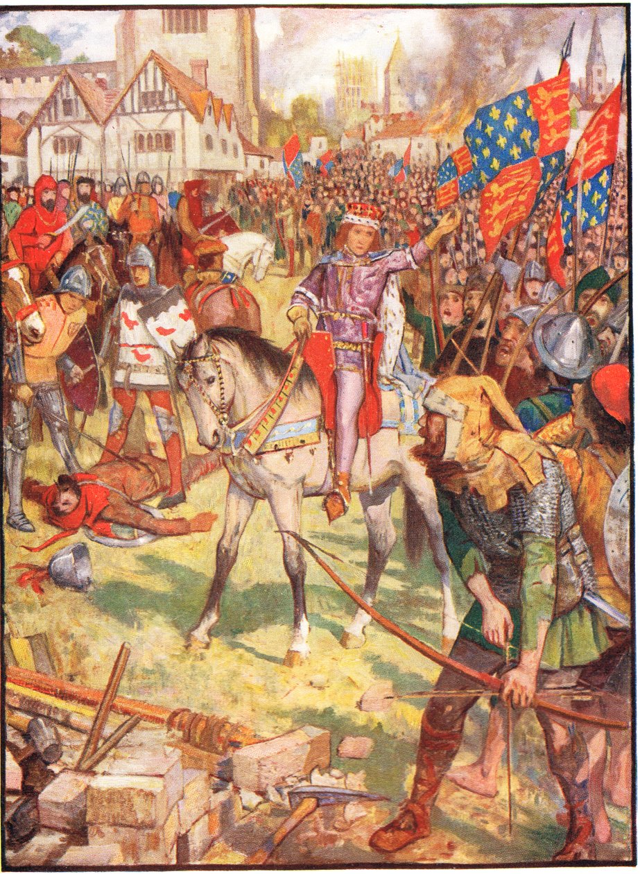 The Peasants Revolt, illustration från "A History of England" av Rudyard Kipling, 1911 av Henry Justice Ford