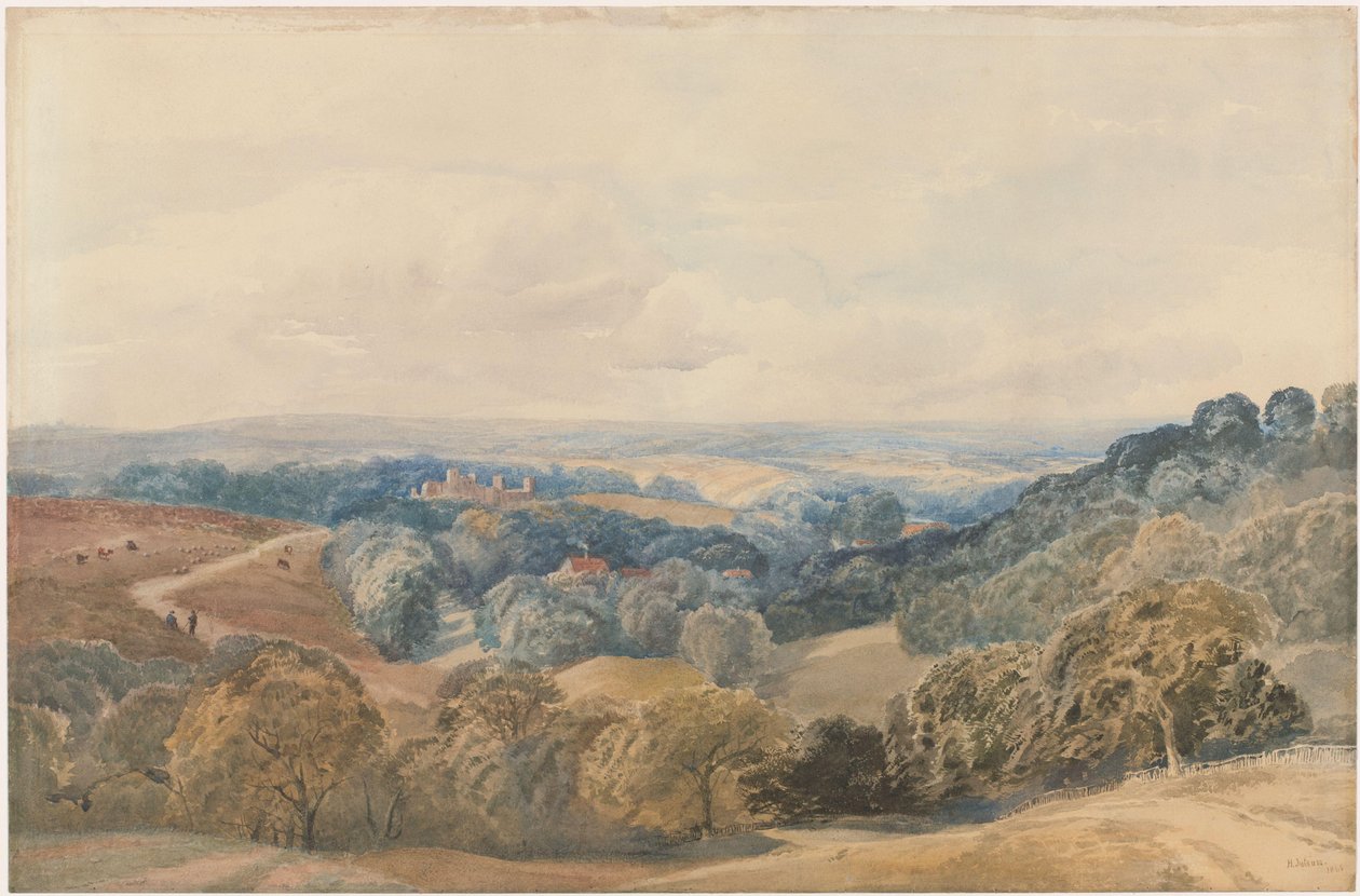Landskap med Crieff Castle av Henry Jutsum