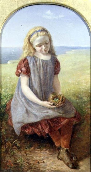 Flicka med fågelbo av Henry Larpent Roberts