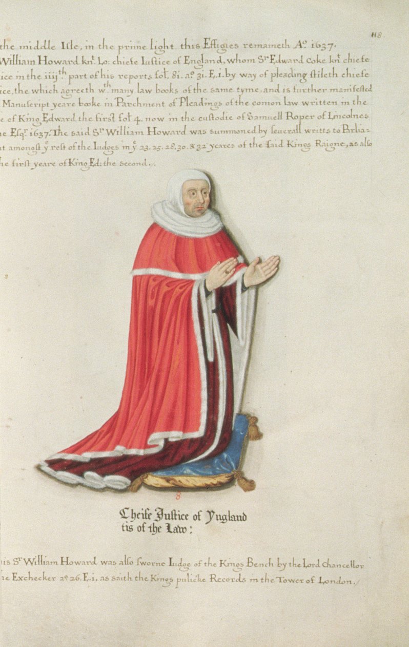 Sir William Howard (d.1308) (bläck och bladguld på veläng) av Henry Lilly