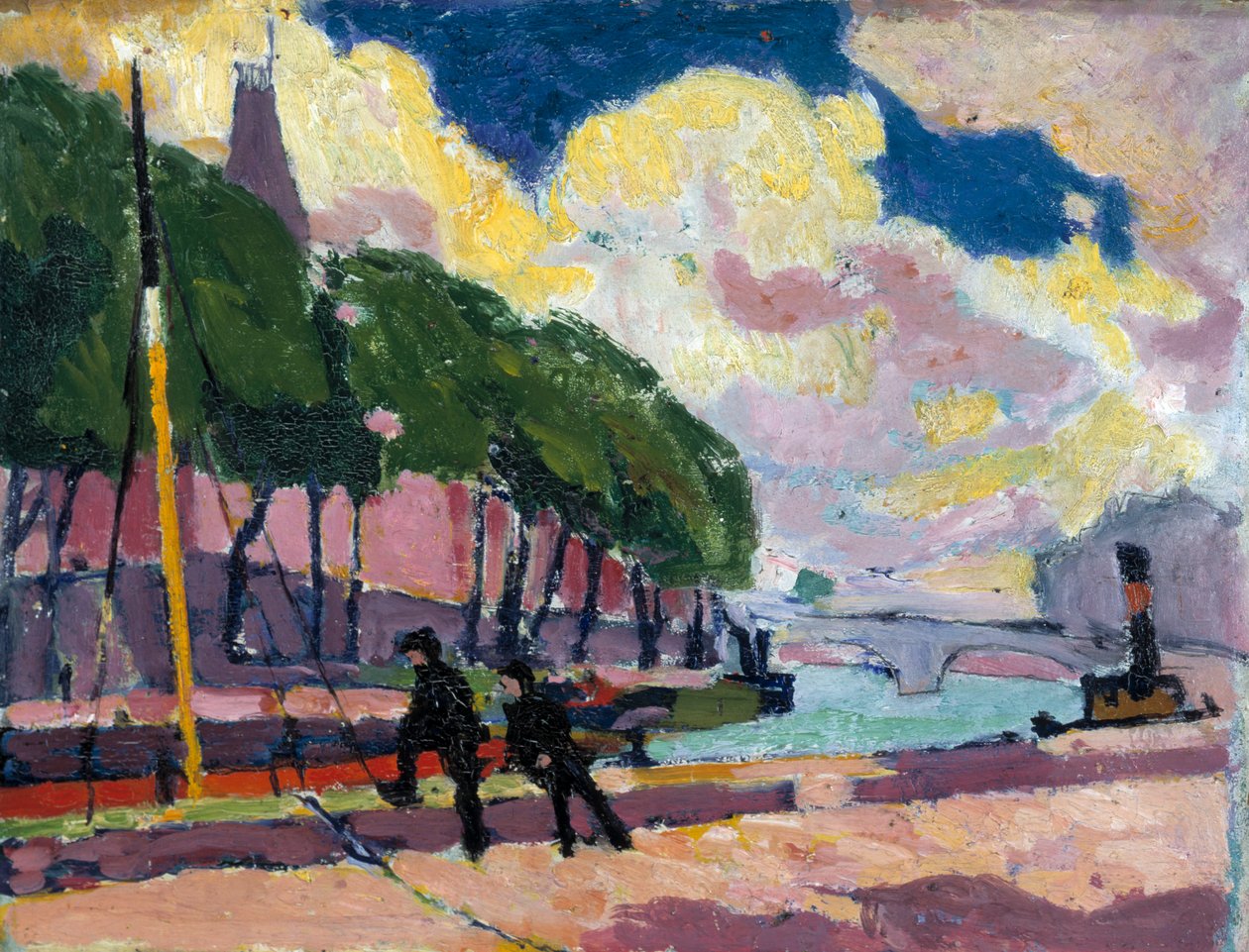 På stranden av Seine, 1909-1912. av Henry Lyman Saÿen