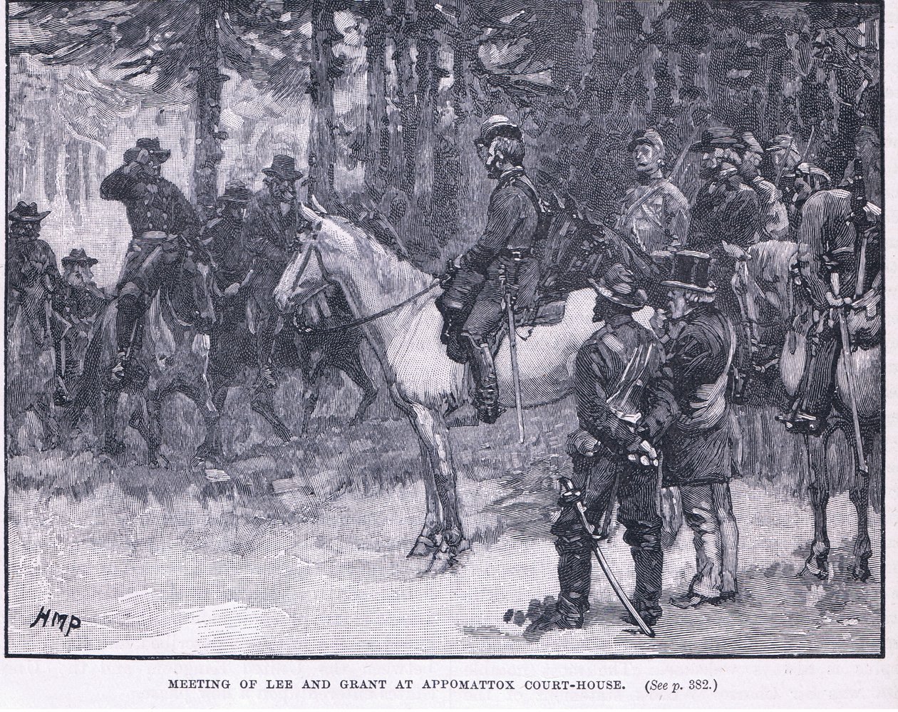 Möte av Lee och Grant på Appomattox Court House 1865 AD av Henry Marriott Paget