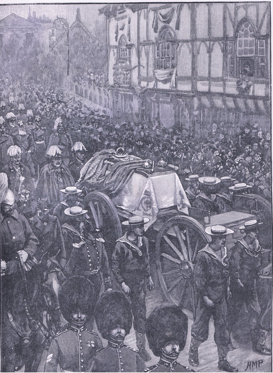 The Queens funeral, the last stage, illustration från Cassells History of England, 1900-talet av Henry Marriott Paget