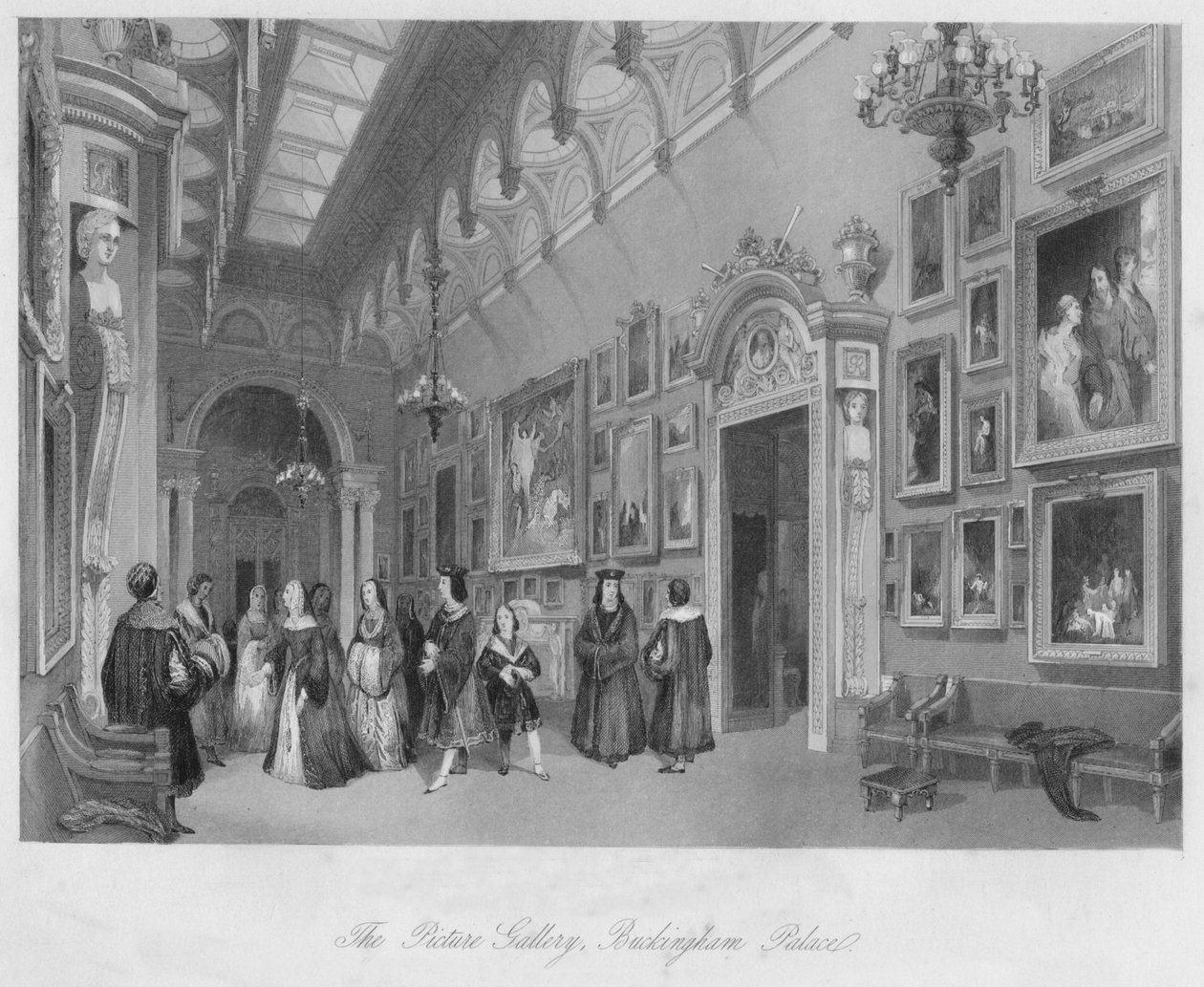 Bildgalleriet, Buckingham Palace, c1841 av Henry Melville