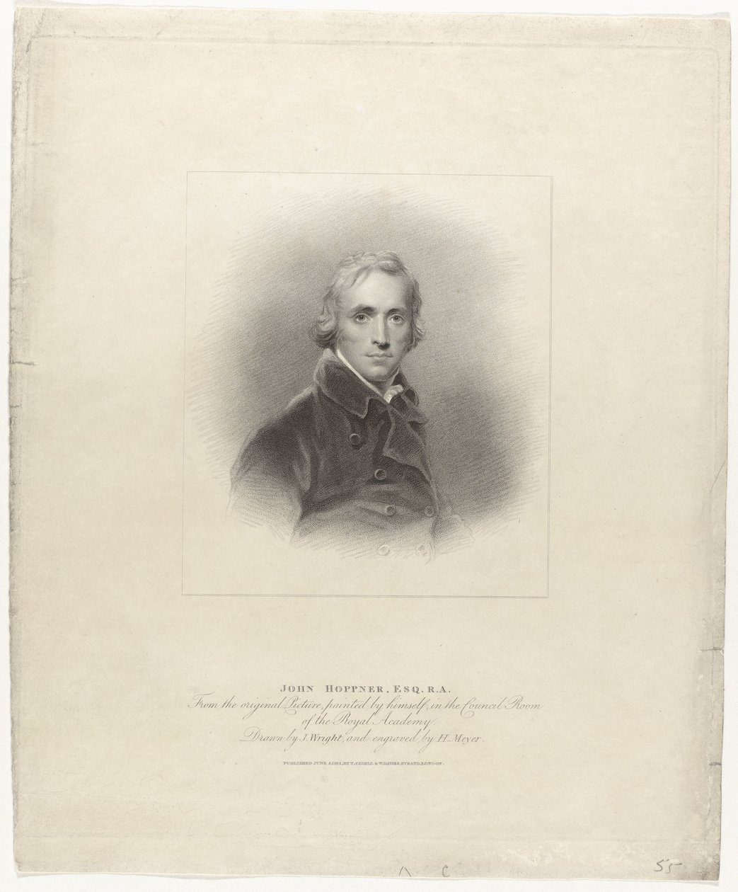 Porträtt av John Hoppner John Hoppner, Esq. R.A. (titel på objekt) Brittiska portretten (serietitel) British Gallery of Contemporary Portraits (serietitel) av Henry Meyer