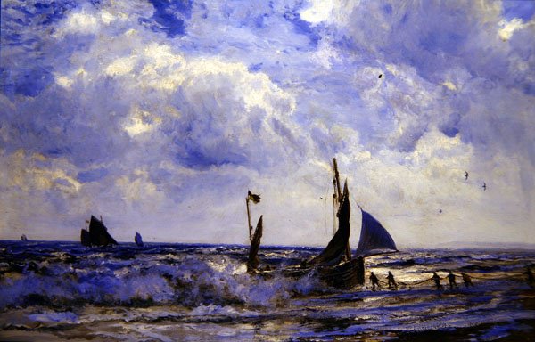 Hämta in båtarna (olja på duk) av Henry Moore