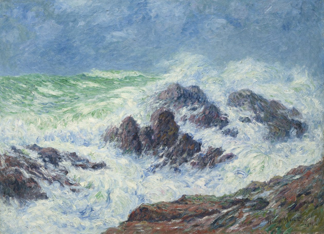 Tungt väder i Saint Grenoble, Pointe de Penmarch, 1905 av Henry Moret