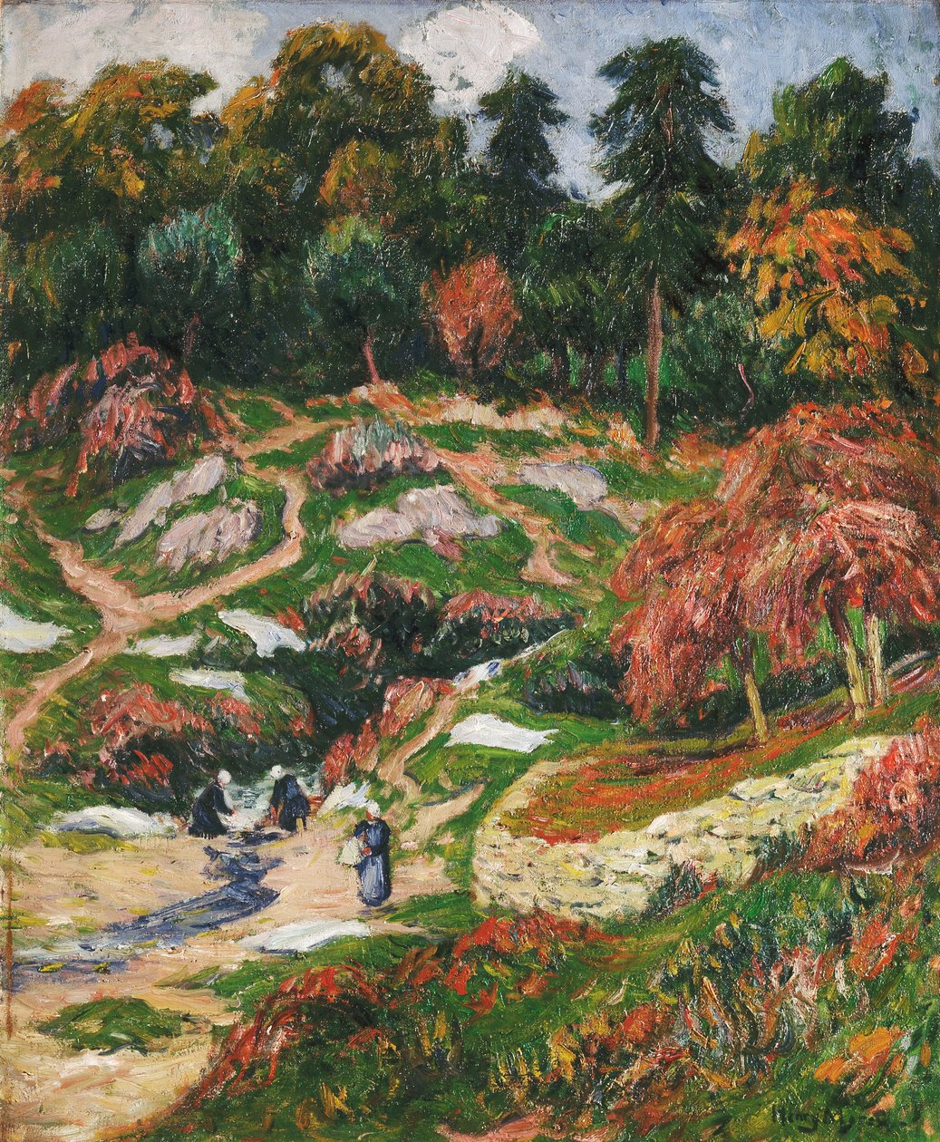 Tvätten i Doelan, Finistere; Le Levoir i Doelan, Finistere, av Henry Moret