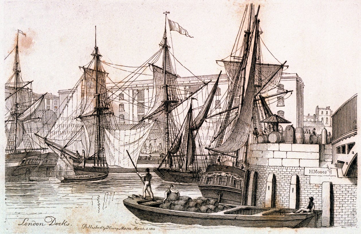 London Docks av Henry Moses