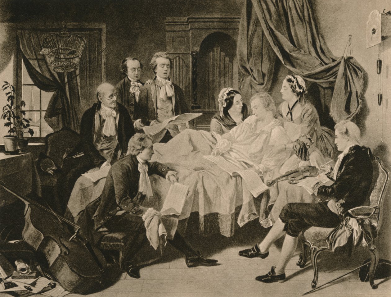 "Mozarts dödsbädd", 1910. av Henry Nelson O