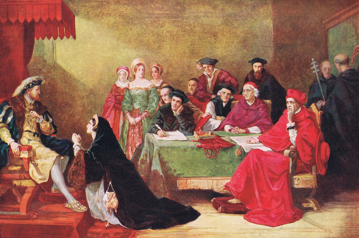 Processen mot drottning Katarina, illustration från "Hutchinson