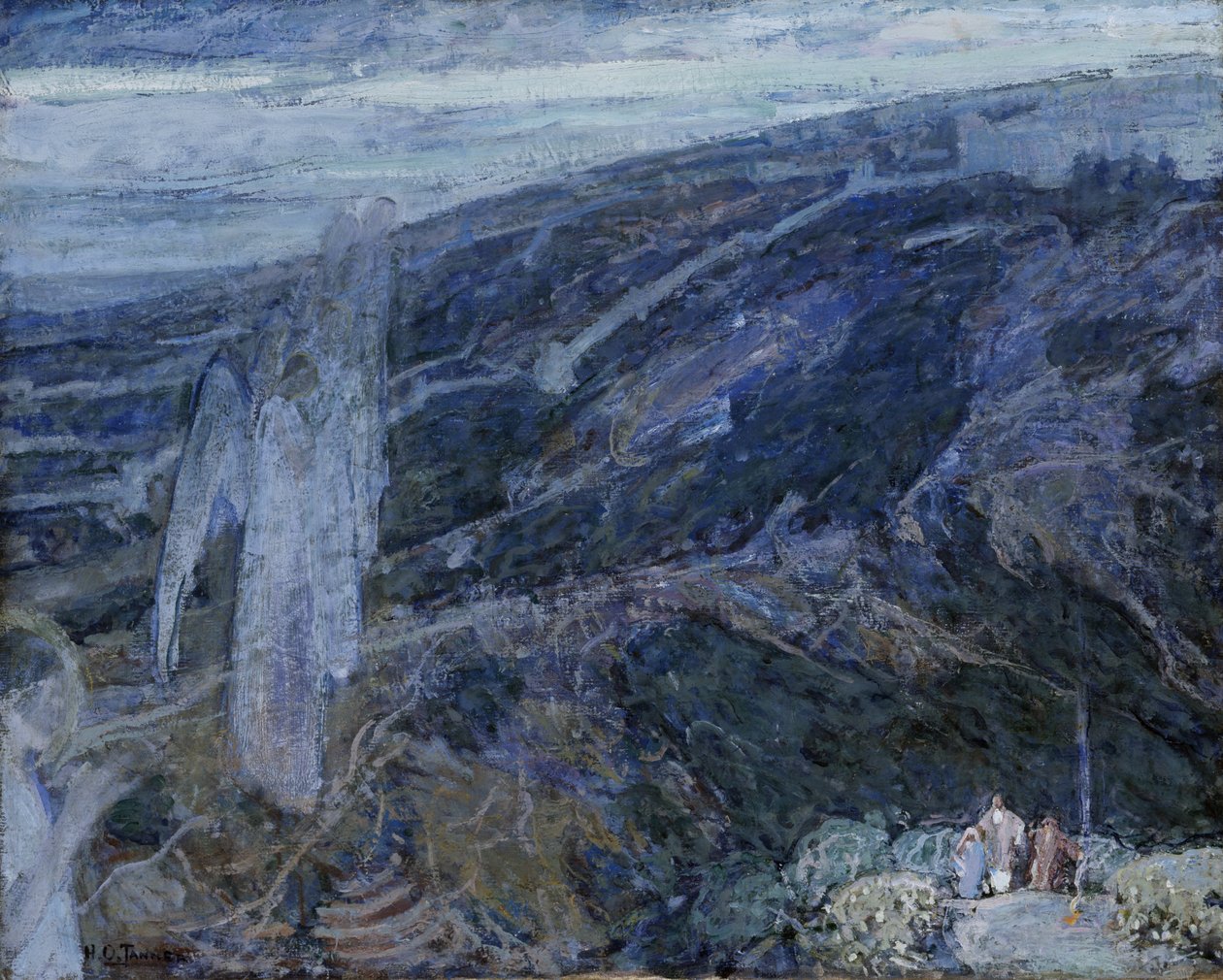 Änglar som dyker upp inför herdarna, ca. 1910. av Henry Ossawa Tanner