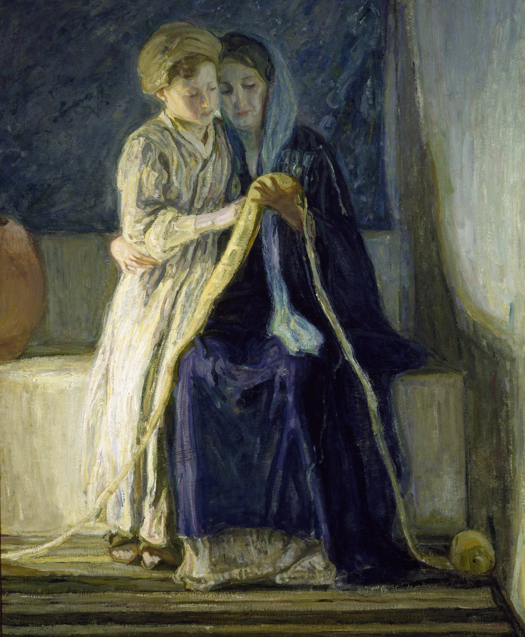 Kristus och hans moder studerar skrifterna, ca 1909 (olja på duk) av Henry Ossawa Tanner
